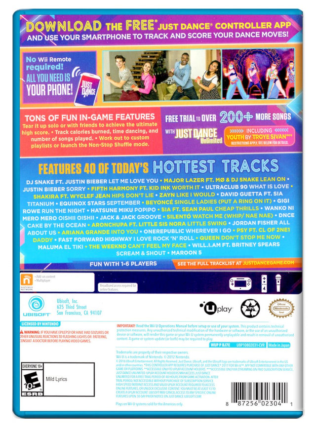 Just Dance 2017 - Nintendo Wii U (Refurbished)