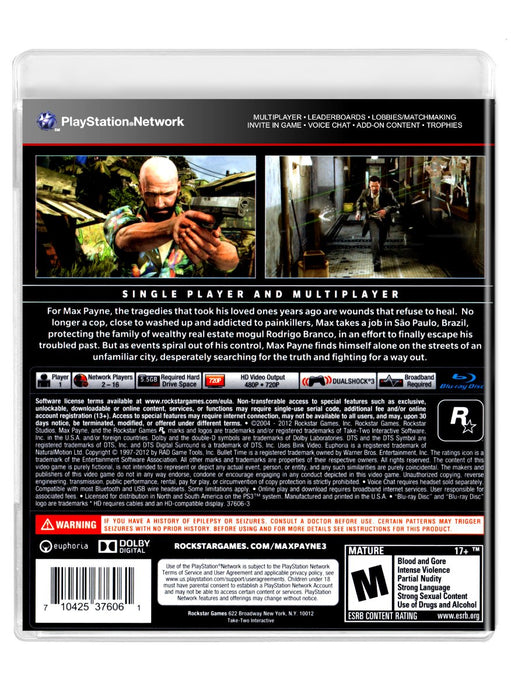 Max Payne 3 - PlayStation 3 (Refurbished)