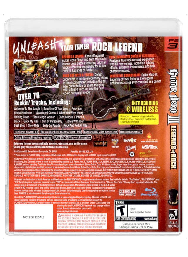 Guitar Hero III: Legends of Rock (Game Only) - PlayStation 3 (Refurbished)