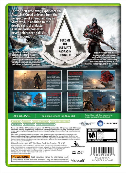 Assassins Creed Rogue - Xbox 360 (Refurbished)