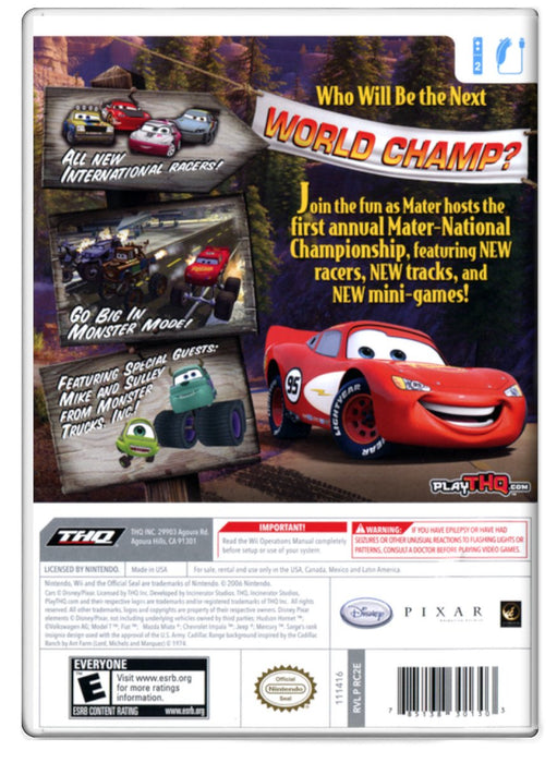 Cars Mater-National Championship - Nintendo Wii (Refurbished)