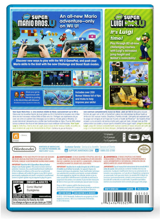New Super Mario Bros U and New Super Luigi U - Nintendo Wii U (Refurbished)