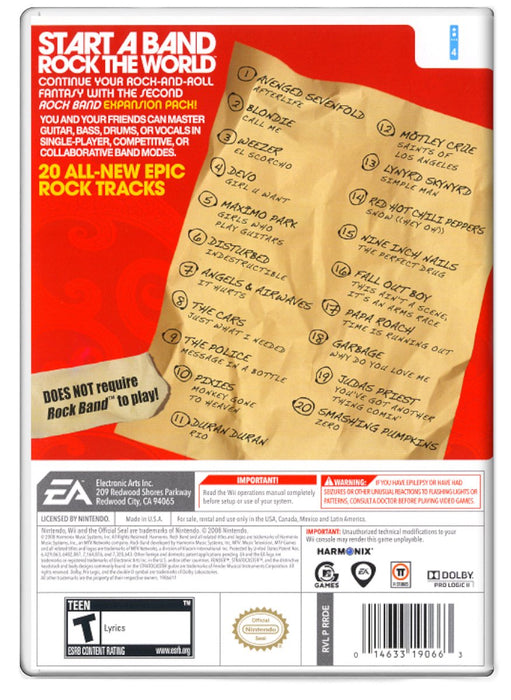 Rock Band Track Pack Vol. 2 - Nintendo Wii (Refurbished)