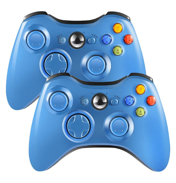 Xbox 360 Wireless Controller Blue by Voomwa [2 Pack]