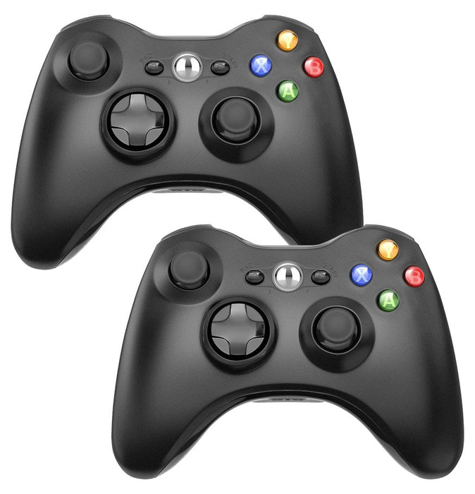 Xbox 360 Wireless Controller Black by Voomwa [2 Pack]