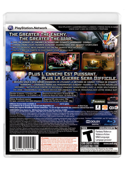 Dynasty Warriors Gundam 2 - PlayStation 3 (Refurbished)