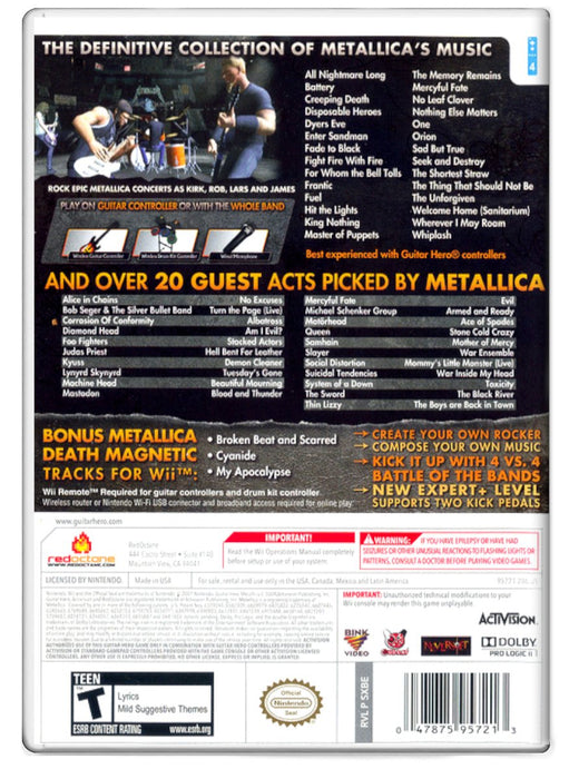 Guitar Hero: Metallica - Nintendo Wii (Refurbished)
