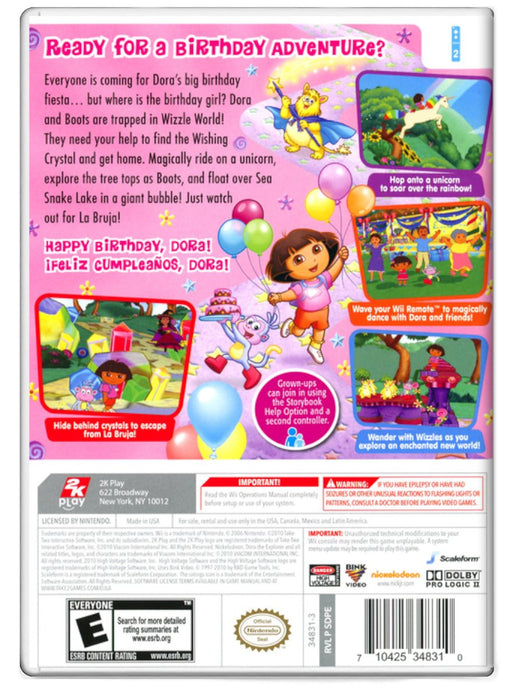 Dora the Explorer: Dora Big Birthday Adventure - Nintendo Wii (Refurbished)
