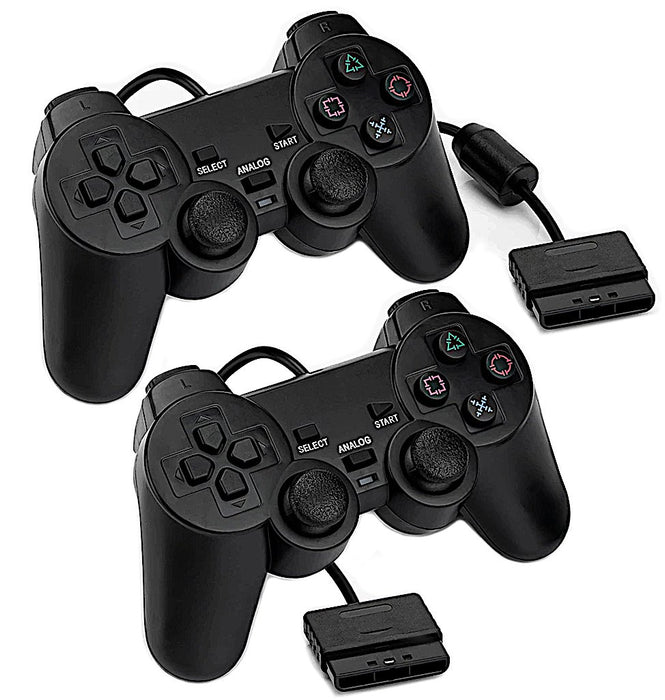 PlayStation 2 Controller Black by Voomwa [2 Pack]