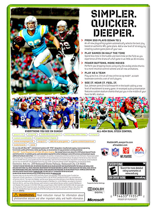 Madden NFL 11 - Xbox 360 (Refurbished)