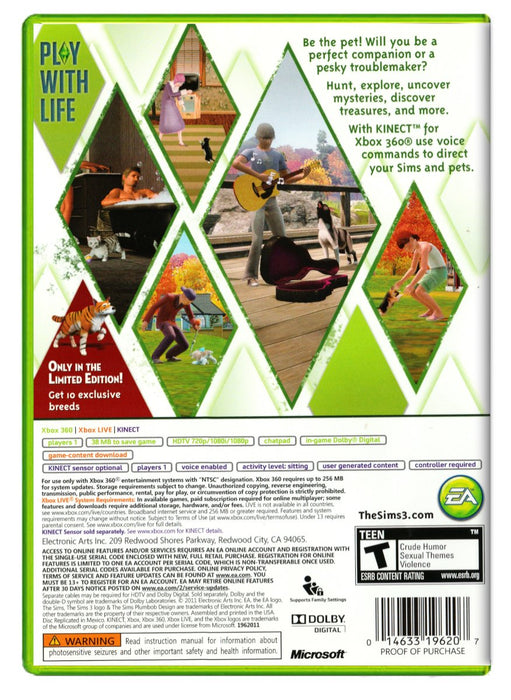 Sims 3 Pets - Xbox 360 (Refurbished)