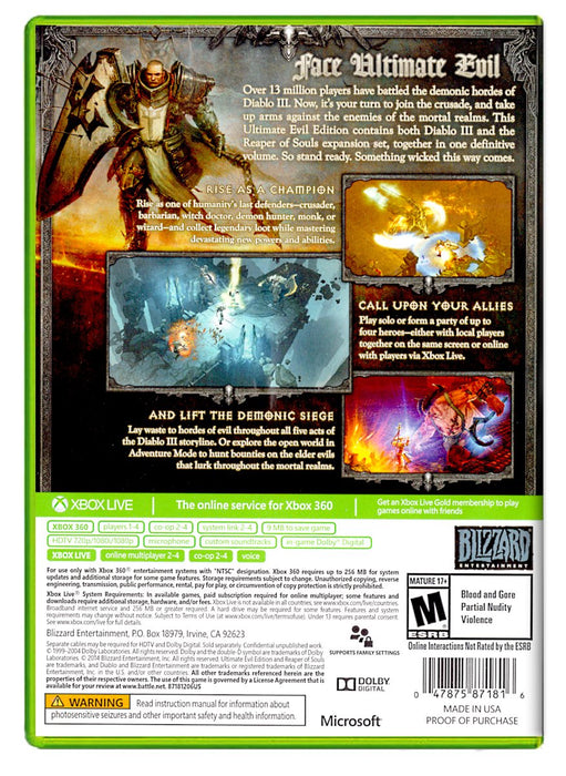 Diablo III: Ultimate Evil Edition - Xbox 360 (Refurbished)