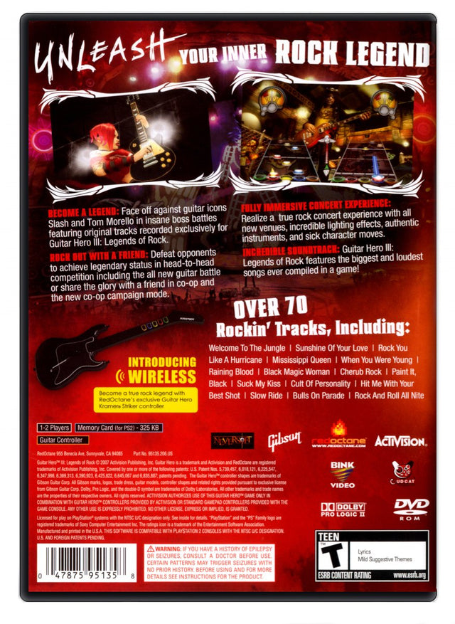 Guitar Hero III: Legends of Rock - PlayStation 2 (Refurbished)