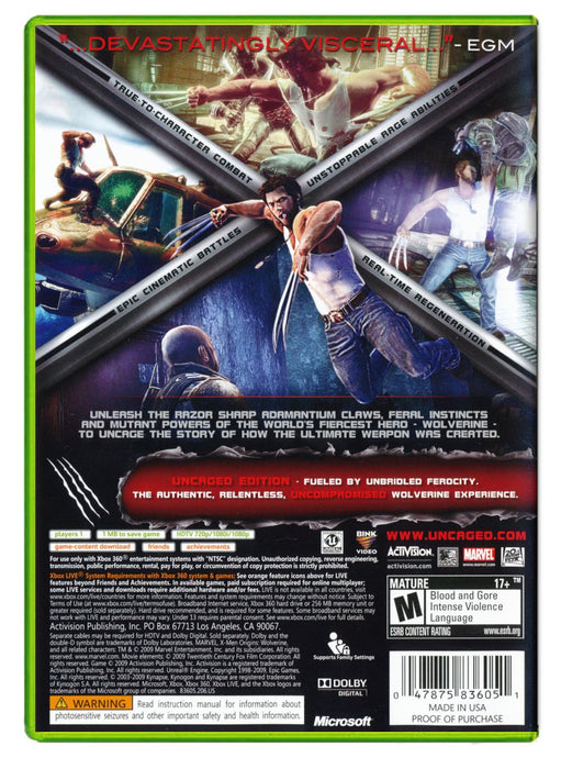 XMen Origins Wolverine - Xbox 360 (Refurbished)