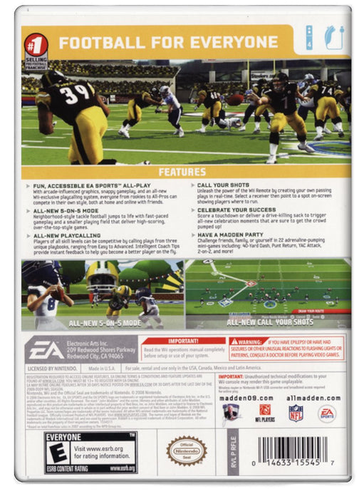 Madden NFL 09 All-Play - Nintendo Wii (Refurbished)
