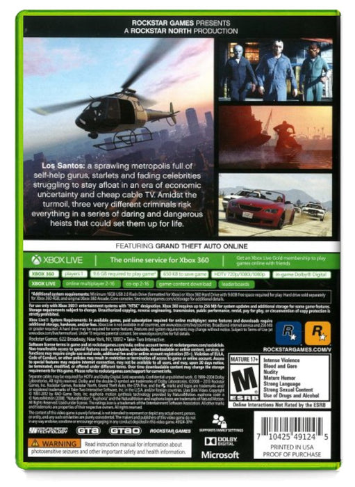Grand Theft Auto V - Xbox 360 (Refurbished)