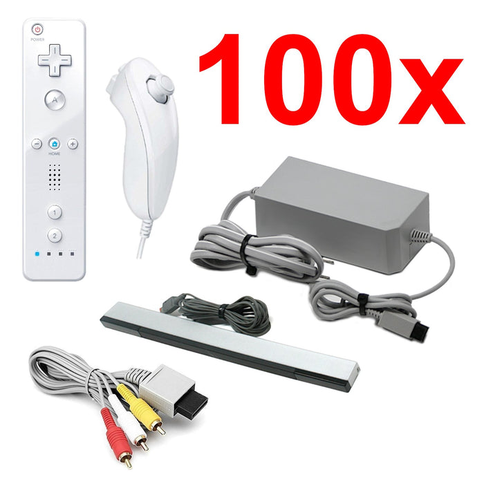 Wii Replacement Accessories Bundle White by Voomwa [100 Pack]