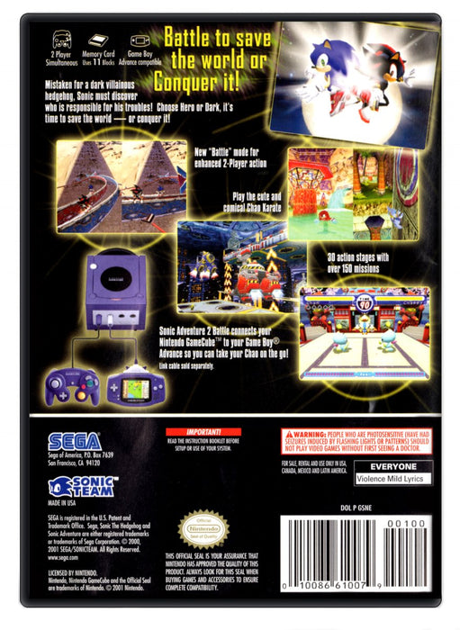 Sonic Adventure 2 Battle Nintendo Gamecube V