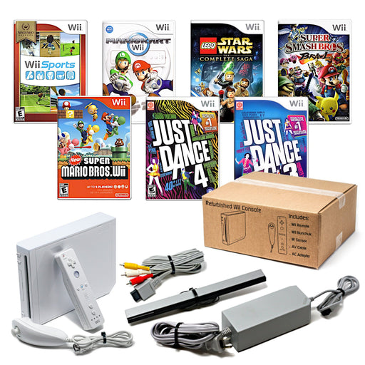 Wii Console White + Pick Your Game Refubished