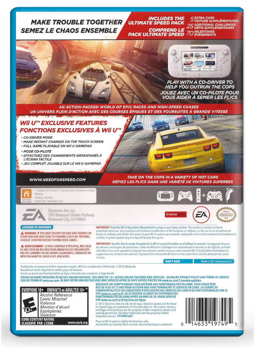 Need For Speed Most Wanted U - Nintendo Wii U (Refurbished)