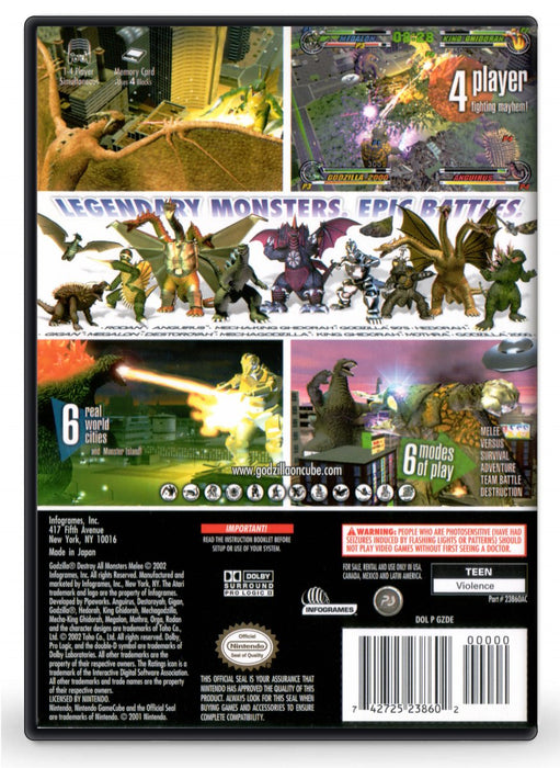 Godzilla Destroy All Monsters Melee - Nintendo GameCube (Refurbished)