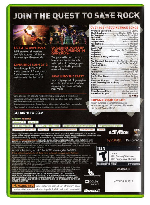 Guitar Hero: Warriors of Rock - Xbox 360 (Refurbished)