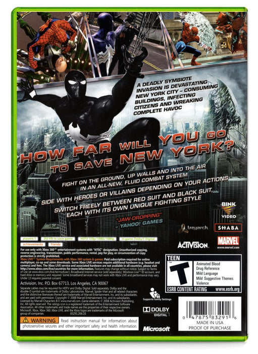 Spider-Man Web of Shadows - Xbox 360 (Refurbished)