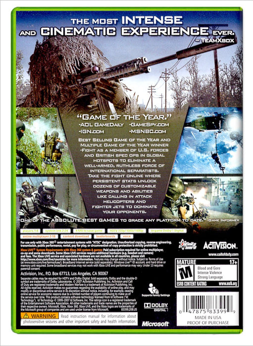 Call of Duty 4: Modern Warfare - Xbox 360 (Refurbished)