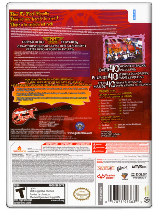 Guitar Hero Aerosmith - Nintendo Wii (Refurbished)