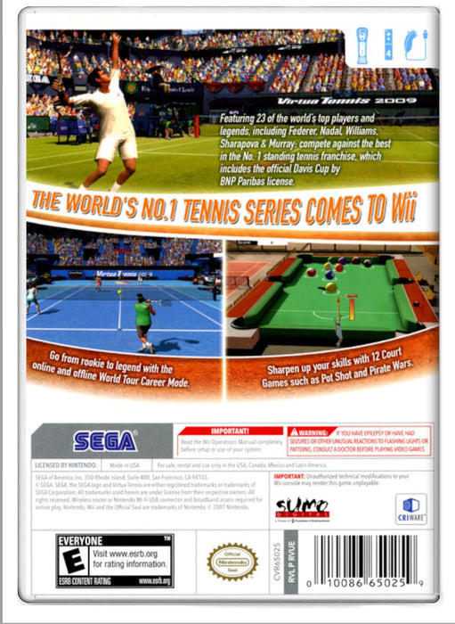 Virtua Tennis 2009 - Nintendo Wii (Refurbished)