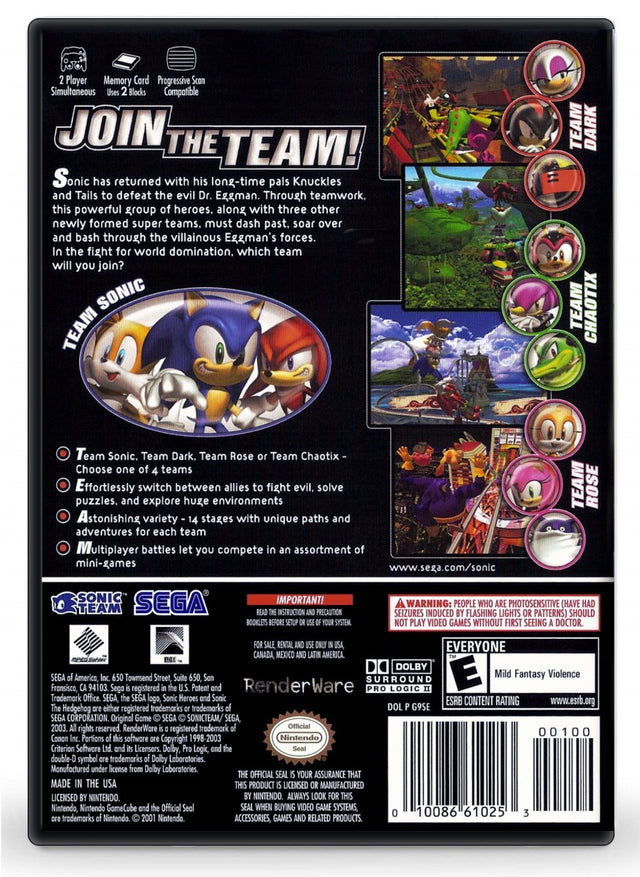 Sonic Heroes - Nintendo GameCube (Refurbished)