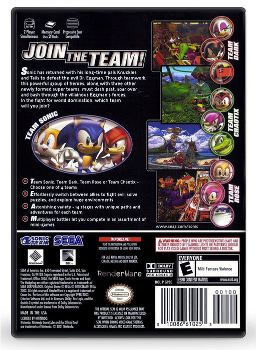 Sonic Heroes - Nintendo GameCube (Refurbished)