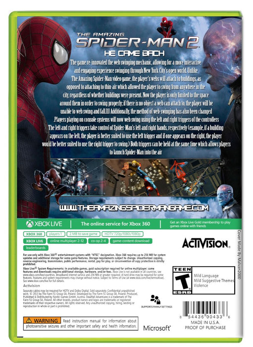 Amazing Spider-Man 2 - Xbox 360 (Refurbished)