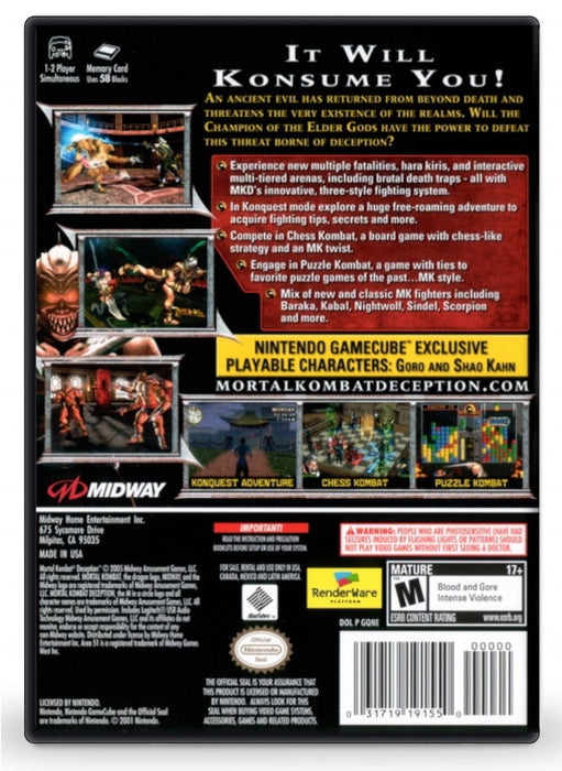Mortal Kombat: Deception - Nintendo GameCube (Refurbished)