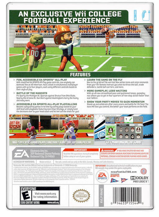 NCAA Football 09 All-Play - Nintendo Wii (Refurbished)