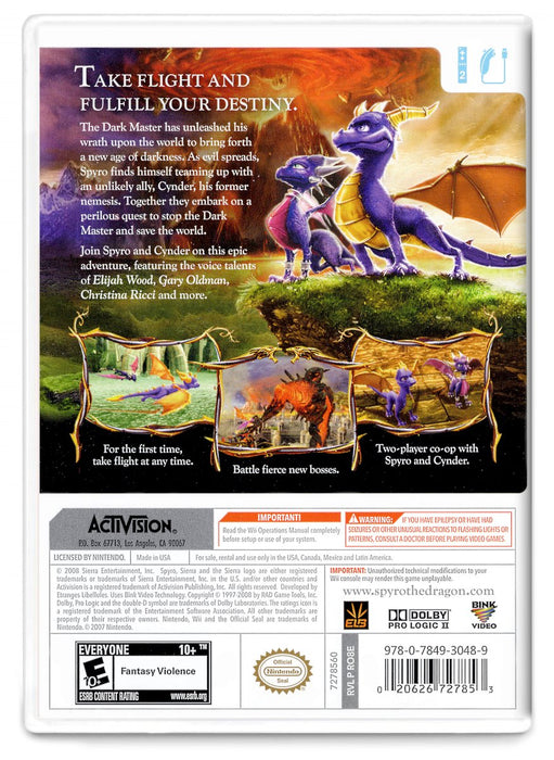 Legend of Spyro Dawn of the Dragon - Nintendo Wii (Refurbished)