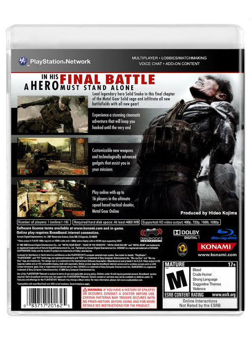 Metal Gear Solid 4 Guns of the Patriots - PlayStation 3 (Refurbished)